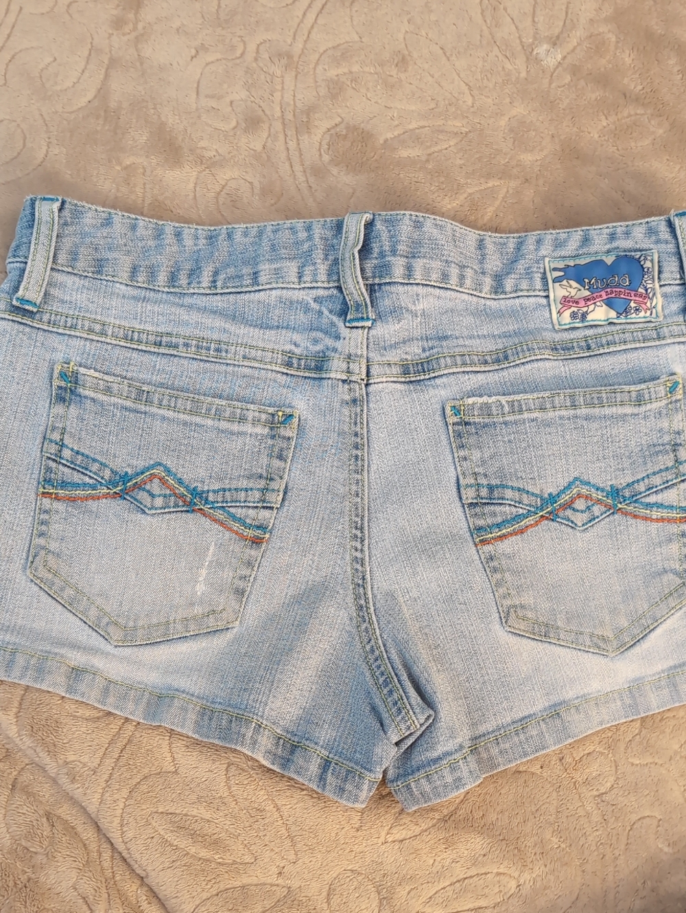 Mudd Short Shorts, Vintage, 5 Junior's,  Faded Denim, Fair To Good Condition